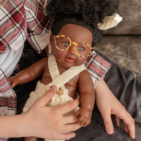 Toyvian 2pcs Doll Glasses Dolls Clear Glasses for Makeup Pet Theme Party Costume Mini Eye Mini Dress up Plastic Decorative Eye Props Frameless Set in Saudi Arabia