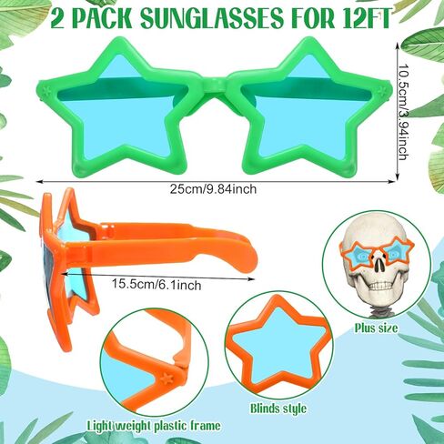 2 Pcs 12 ft Skeleton Accessories Jumbo Glasses Funny Sunglasses for 12 ft Skeleton Costume Outfits Glasses(Stars) in Saudi Arabia