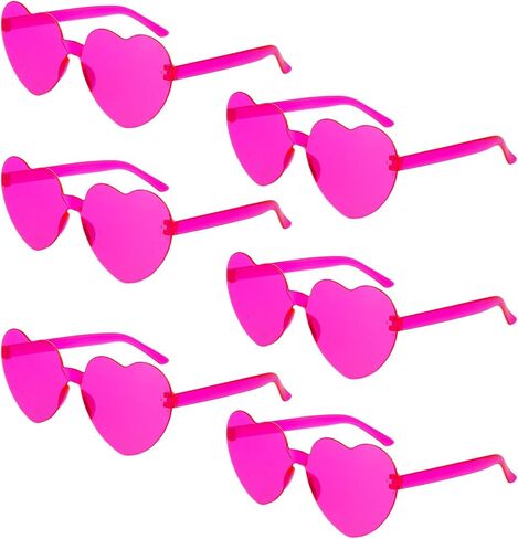 Fengek Valentines Heart Shaped Sunglasses for Women - Cute Valentines Day Hot Pink Glasses, Heart Sunglasses in Saudi Arabia