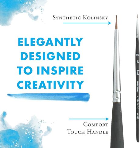 Princeton Aqua Elite NextGen Artist Brush, Series 4850 Synthetic Kolinsky Sable for Watercolor, Round, Size 5/0 in Saudi Arabia