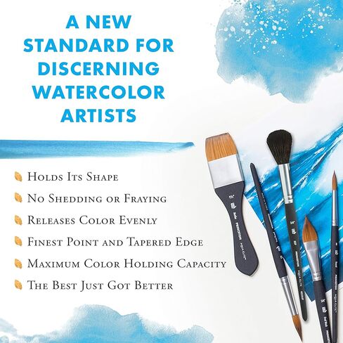 Princeton Aqua Elite NextGen Artist Brush, Series 4850 Synthetic Kolinsky Sable for Watercolor, Round, Size 5/0 in Saudi Arabia