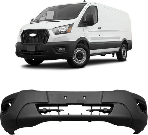 Bewild Front Bumper Fit For 2020 2021 2022 2023 Ford Transit 150 250 350/350HD Bumper Cover. New, Primed and Ready for Paint. W/Fog Light Holes. W/Park Sensor Holes.LK4Z17757DA in Saudi Arabia