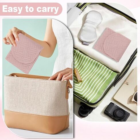 Travel Jewelry Organizer Roll – Foldable Jewelry Storage Bag for Rings, Necklaces, Earrings & Bracelets, Portable Mini Soft Pink Travel Jewelry Case for Women in Saudi Arabia