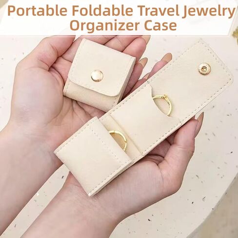 3PCS Mini Travel Jewelry Roll Bag with Buckle, Foldable Multifunctional Portable Jewelry Organizer Pouch Case for Earrings, Rings, Necklaces, Bracelets, Brooches in Saudi Arabia