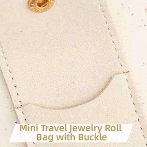 3PCS Mini Travel Jewelry Roll Bag with Buckle, Foldable Multifunctional Portable Jewelry Organizer Pouch Case for Earrings, Rings, Necklaces, Bracelets, Brooches in Saudi Arabia