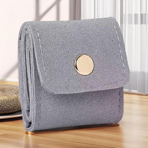 3PCS Mini Travel Jewelry Roll Bag with Buckle, Foldable Multifunctional Portable Jewelry Organizer Pouch Case for Earrings, Rings, Necklaces, Bracelets, Brooches in Saudi Arabia