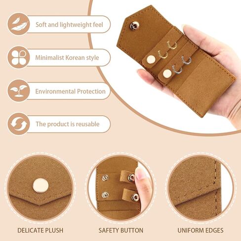 5 Pack Mini Travel Jewelry Case Pouch, Small Velvet Bag Traveling Jewelry Roll Storage Organizer with Snap Button for Women Ring Earring Ear Stud Necklace Gift Bags in Saudi Arabia