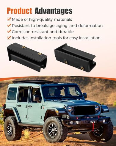 سقف تصريف مياه الأمطار مزراب الأخدود مناسب لسيارة Jeep Wrangler JL 4XE & Gladiator JT 2/4 باب 2018-2025 نافذة جانبية صلبة واقيات مياه الأمطار عاكس تمديد محول 2 قطعة أسود in Saudi Arabia