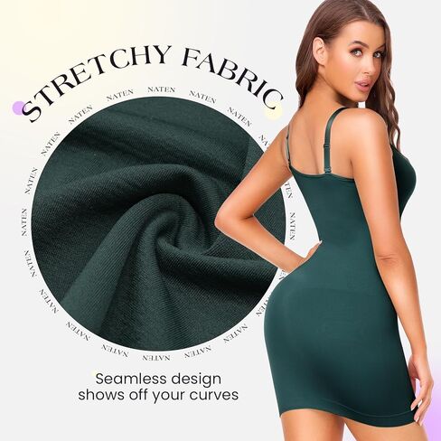 NaTen Women Dress Slips Body Shaper Full Slip Shapewear Tummy Control Under Dresses Seamless Spaghetti Strap in Saudi Arabia