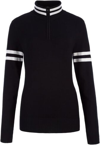 Meister Kate 1/4-Zip Sweater (Women's), Black/White, Medium Regular in Saudi Arabia
