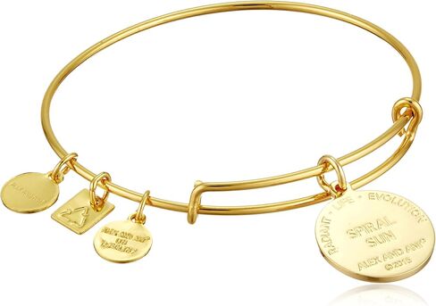 Alex and Ani Women's - Spiral Sun Expandable Charm Bangle Bracelet Shiny Gold Bangle Bracelet One Size in Saudi Arabia