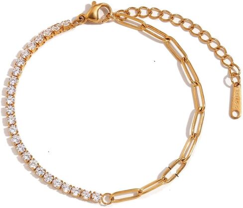 M&T 2015 Chain Bracelet, Link Bracelet, Waterproof Hypoallergenic No Tarnish 18K Gold Plated Stainless Steel Bracelet in Saudi Arabia