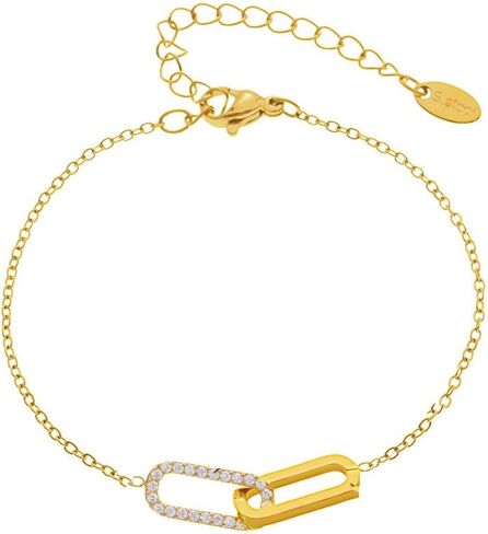 M&T 2015 Chain Bracelet, Link Bracelet, Waterproof Hypoallergenic No Tarnish 18K Gold Plated Stainless Steel Bracelet in Saudi Arabia