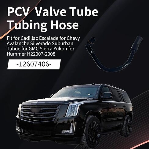أنبوب خرطوم صمام PCV 1-Pack 12607406، متوافق مع 2007-2008 Chevy Silverado Avalanche Suburban Tahoe، GMC Sierra Yukon، Cadillac Escalade، Hummer H2 in Kuwait