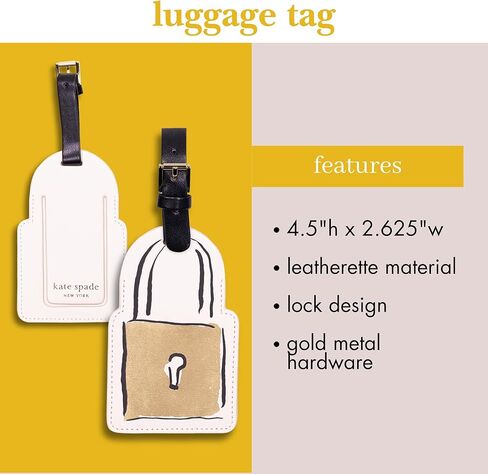 علامة الأمتعة اللطيفة من Kate Spade New York للنساء، علامة حقيبة جلدية نباتية متينة، معرف فريد للأمتعة، Let's Wander in Kuwait