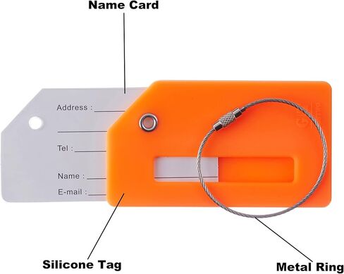 Gostwo 8 Pack Luggage Tags for Suitcases, 26 Initial Letter Travel Luggage Baggage Identification Labels ID Tags Fully Bendable Tags with Stainless Steel Loop (Letter M, Colorful) in Kuwait