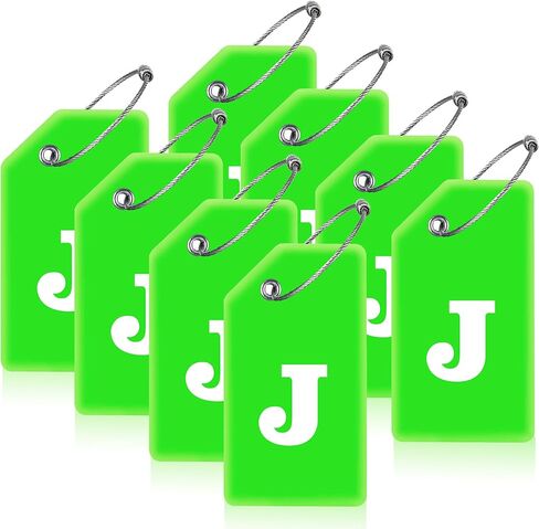 Gostwo 8 Pack Luggage Tags for Suitcases, 26 Initial Letter Travel Luggage Baggage Identification Labels ID Tags Fully Bendable Tags with Stainless Steel Loop (Letter M, Colorful) in Kuwait