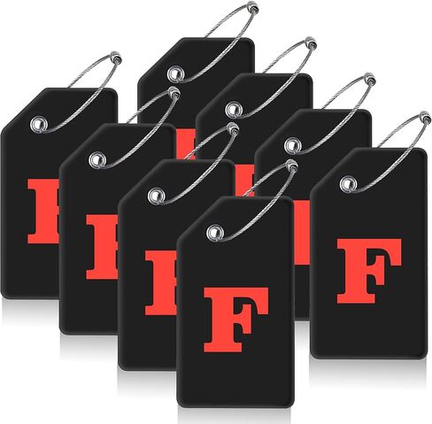 Gostwo 8 Pack Luggage Tags for Suitcases, 26 Initial Letter Travel Luggage Baggage Identification Labels ID Tags Fully Bendable Tags with Stainless Steel Loop (Letter M, Colorful) in Kuwait
