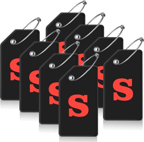 Gostwo 8 Pack Luggage Tags for Suitcases, 26 Initial Letter Travel Luggage Baggage Identification Labels ID Tags Fully Bendable Tags with Stainless Steel Loop (Letter M, Colorful) in Kuwait
