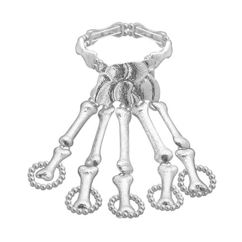 Cathercing Halloween الرعب إصبع اليد العظام الشرير سوار للنساء الرجال الأطفال أنيقة فريدة من نوعها مجوهرات اكسسوارات حفلة موسيقية (أسود) in Kuwait