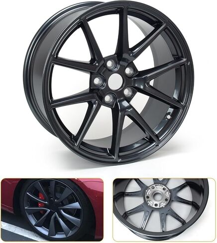 19 x 9.5 Inch Aluminum Wheel Rim Compatible with Model Y 2025, Front or Rear Direct Replacement Matte Black Rim in Saudi Arabia