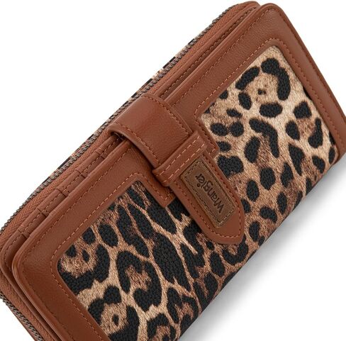 Wrangler Leopard Print Tote Handbag and Wristlet Wallet Set for Women in Saudi Arabia