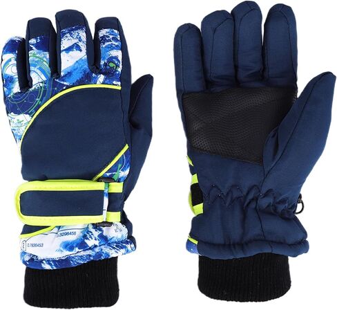 قفازات التزلج على الجليد في فصل الشتاء للأطفال - قفازات دافئة بالإضافة إلى مخملية سميكة مقاومة للماء والطقس البارد للأولاد والبنات من 4 إلى 7 سنوات in Kuwait