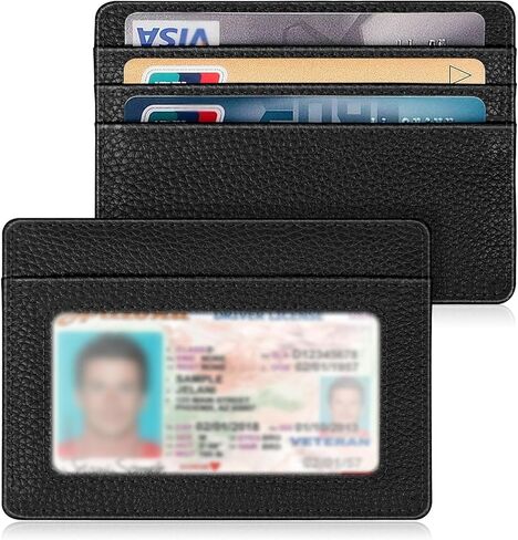 FINTIE Slim Minimalist Front Pocket Wallet, RFID Blocking Credit Card Holder Card Cases with ID Window for Men Women, Leopard print in Saudi Arabia