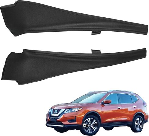 2 قطعة ممسحة الزجاج الأمامي لوحة القلنسوة متوافقة مع Nissan Rogue 2014 2015 2016 2017 2018 2019 2020 66894-4CL0A 66895-4CL0A مجموعة لوحة غطاء النافذة الجانبية اليسرى واليمنى in Kuwait