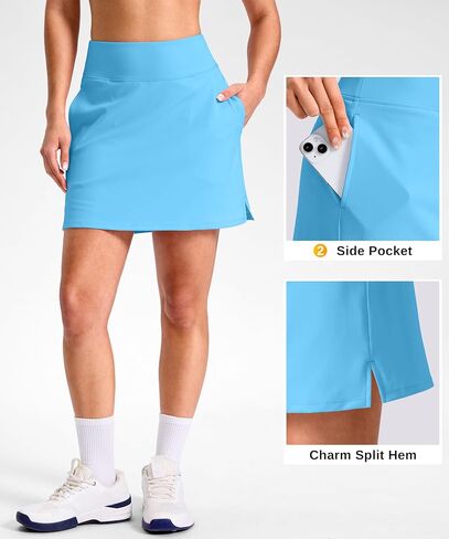 SANTINY 14 "/16" Skorts للنساء مع 3 جيوب عالية الخصر عادية جولف Skort Pickleball رياضية التنس تنورة in Saudi Arabia