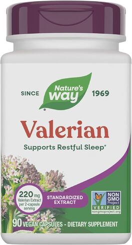 Nature's Way Valerian, Non-GMO, Gluten Free, 220 mg per serving, 90 Capsules in Saudi Arabia