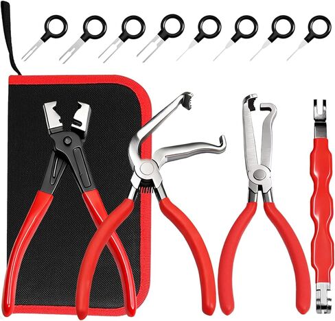 4 Pcs Electrical Disconnect Pliers for Cars,Hose Clamp Pliers,Automotive Electrical Connector Disconnect Tool,Connector Separator for Car, Truck Repair & 8PCS Terminal Removal Tools in Saudi Arabia