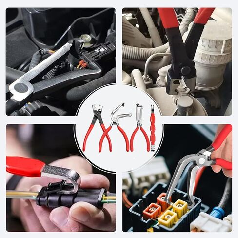 4 Pcs Electrical Disconnect Pliers for Cars,Hose Clamp Pliers,Automotive Electrical Connector Disconnect Tool,Connector Separator for Car, Truck Repair & 8PCS Terminal Removal Tools in Saudi Arabia