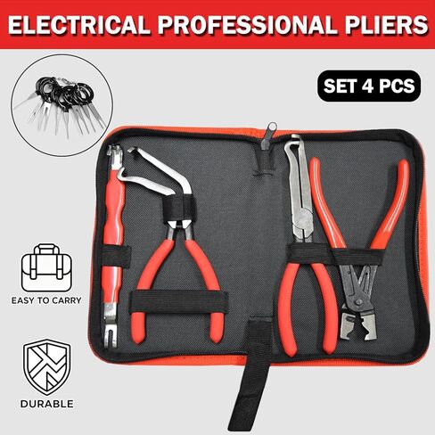 4 Pcs Electrical Disconnect Pliers for Cars,Hose Clamp Pliers,Automotive Electrical Connector Disconnect Tool,Connector Separator for Car, Truck Repair & 8PCS Terminal Removal Tools in Saudi Arabia