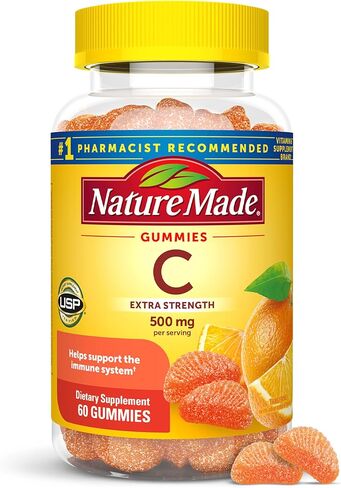 Nature Made Extra Strength Dosage Vitamin C 500 mg per serving, Dietary Supplement for Immune Support, 60 Gummies, 30 Day Supply in Saudi Arabia