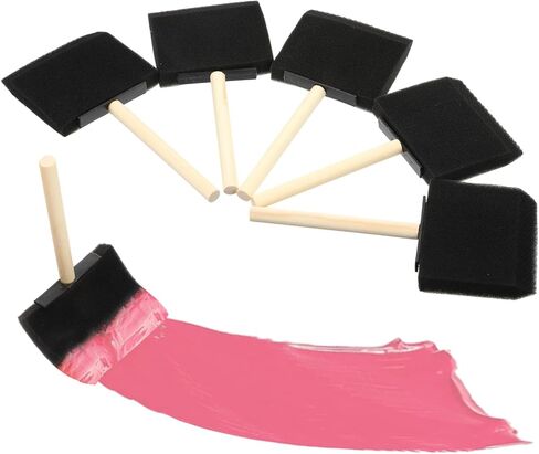 cobee 5Pcs Sponge Paint Brushes, Foam Brushes for Painting, Sponge Brush with Wood Handles Big Paints Brushing, Foam Paint Brush for Staining DIY Craft Projects, Finishing in Saudi Arabia