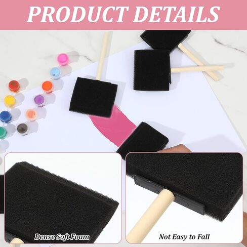 cobee 5Pcs Sponge Paint Brushes, Foam Brushes for Painting, Sponge Brush with Wood Handles Big Paints Brushing, Foam Paint Brush for Staining DIY Craft Projects, Finishing in Saudi Arabia