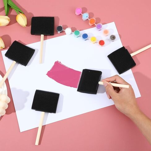cobee 5Pcs Sponge Paint Brushes, Foam Brushes for Painting, Sponge Brush with Wood Handles Big Paints Brushing, Foam Paint Brush for Staining DIY Craft Projects, Finishing in Saudi Arabia