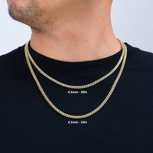 Nuragold 10k Real Yellow Gold Miami Cuban Lightweight Link 4.5mm Chain Necklace (16"-30") Italian Jewelry for Men & Women in Saudi Arabia