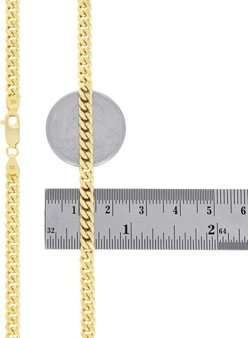 Nuragold 10k Real Yellow Gold Miami Cuban Lightweight Link 4.5mm Chain Necklace (16"-30") Italian Jewelry for Men & Women in Saudi Arabia