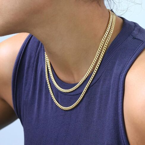Nuragold 10k Real Yellow Gold Miami Cuban Lightweight Link 4.5mm Chain Necklace (16"-30") Italian Jewelry for Men & Women in Saudi Arabia