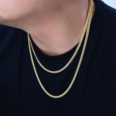 Nuragold 10k Real Yellow Gold Miami Cuban Lightweight Link 4.5mm Chain Necklace (16"-30") Italian Jewelry for Men & Women in Saudi Arabia
