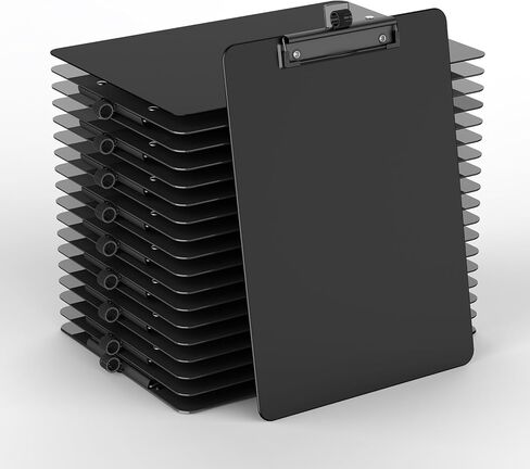 2 Pack Black Clipboard with Pen Holder, 8.5 x 11 Plastic Clip Boards with Black Low Profile Clip, Letter Size for Classroom, Teacher, Students, School, Office Supply in Kuwait