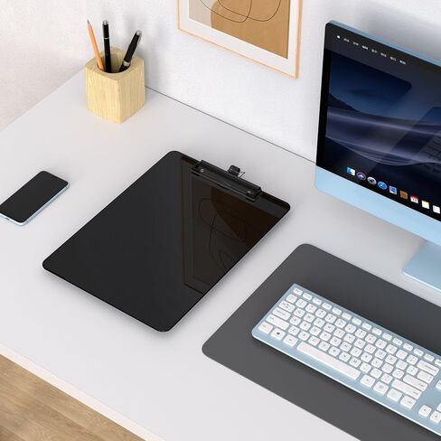 2 Pack Black Clipboard with Pen Holder, 8.5 x 11 Plastic Clip Boards with Black Low Profile Clip, Letter Size for Classroom, Teacher, Students, School, Office Supply in Kuwait