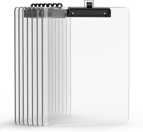 2 Pack Black Clipboard with Pen Holder, 8.5 x 11 Plastic Clip Boards with Black Low Profile Clip, Letter Size for Classroom, Teacher, Students, School, Office Supply in Kuwait