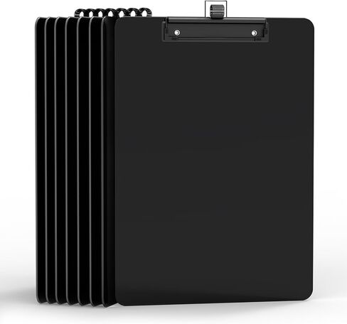 2 Pack Black Clipboard with Pen Holder, 8.5 x 11 Plastic Clip Boards with Black Low Profile Clip, Letter Size for Classroom, Teacher, Students, School, Office Supply in Kuwait