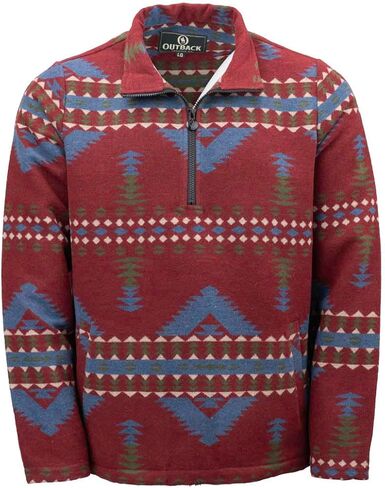 Outback Trading Company Men's 29933 Chase Henley Warm Lightweight Quarter Zip Polyester/Wool Long Sleeve Western Pullover in Saudi Arabia