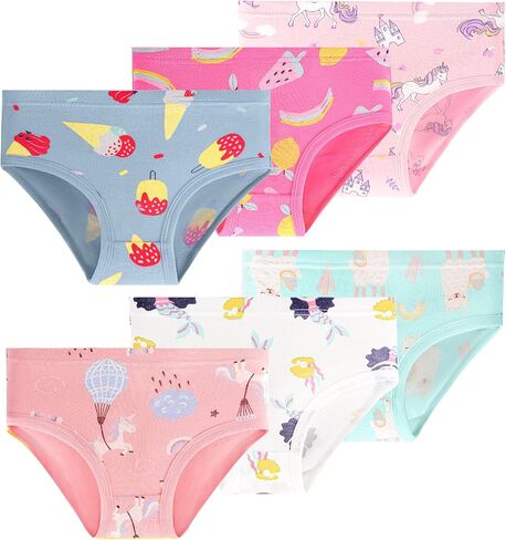 Girls Underwear 6 Pack, Toddler Panties for Little Girls 2-8 Years Big Kids Breathable Undies Multipack in Kuwait