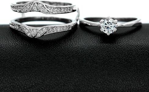 Uloveido النساء خواتم الخطبة الزفاف محسن مجموعة الذهب الأبيض مطلي وعد الذكرى 2 خواتم مجموعة للنساء الإناث Y475-J002 in Saudi Arabia