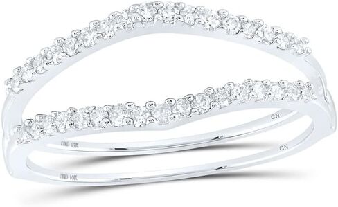 Jewels By Lux 14K White Or Yellow Gold Womens Round Diamond Ring Guard Wrap Enhancer Wedding Band, Womens Size: 5-10 in Saudi Arabia